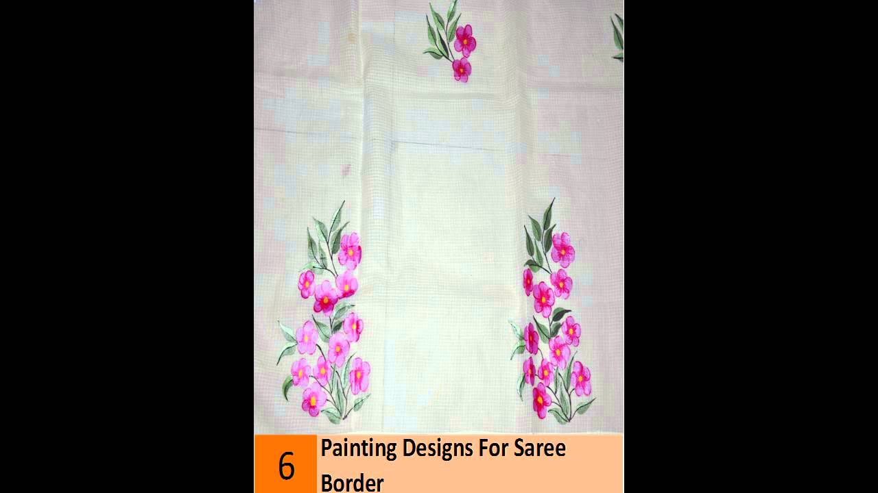 1280x720 The Best Painting Designs For Saree Border - Flower Border Painting