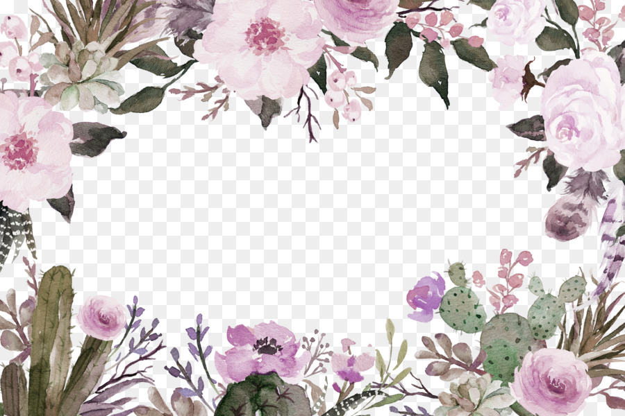 Hand Painted Flower Border