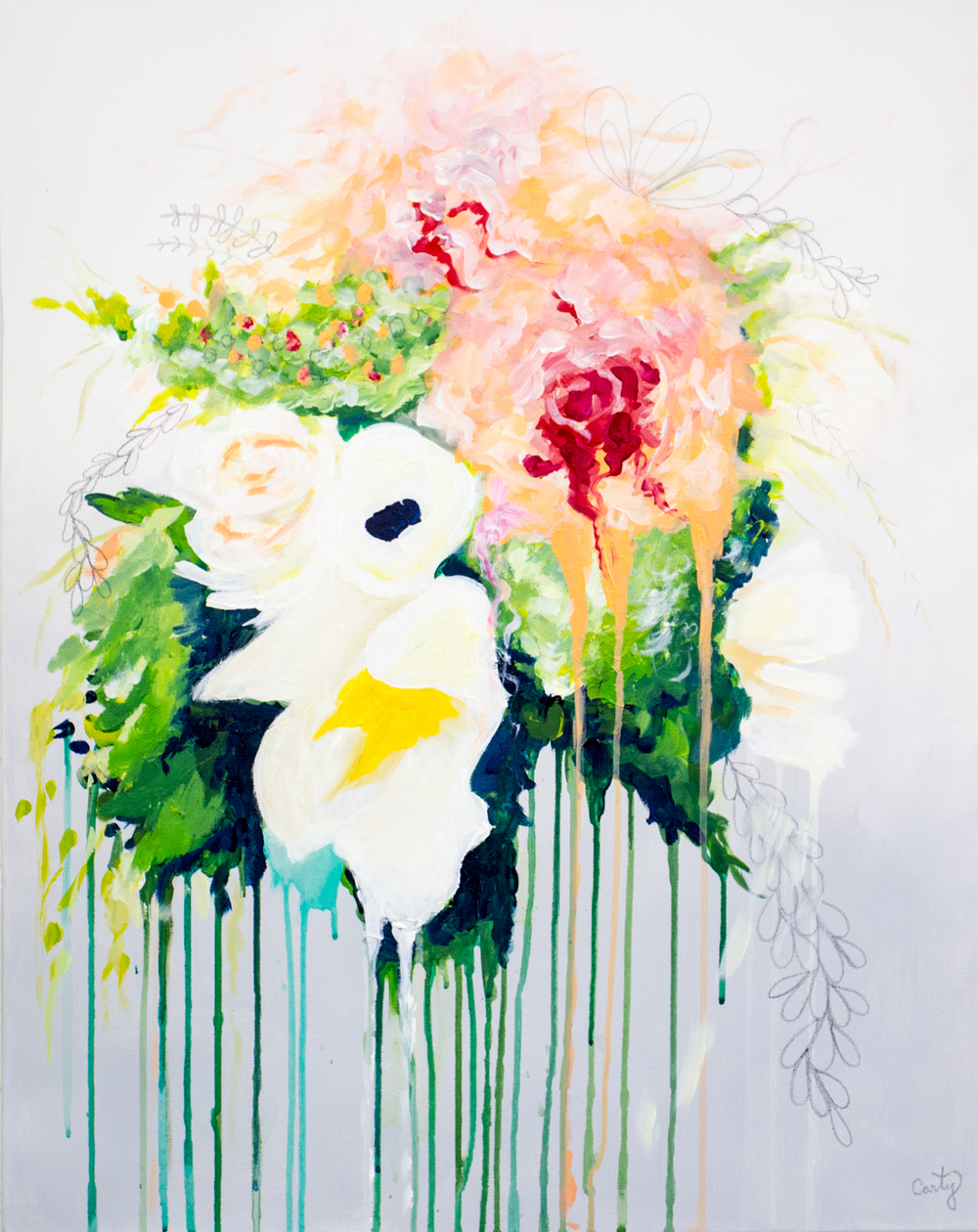 1000x1260 Custom Wedding Bouquet Paintings By Megan Carty Megan Carty Art - Flower Bouquet Painting