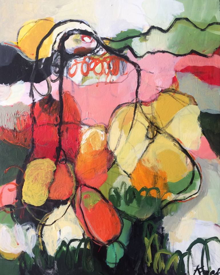 770x963 Saatchi Art Flower Girl Painting By Magdalena Krzak - Flower Child Painting