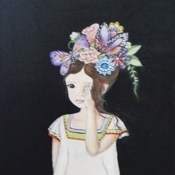 354x354 Beautiful Flower Child Mixed Media From Midorismymuse On Etsy - Flower Child Painting