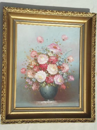 384x512 Vintage Painting On Canvas, Shabby Chic Floral In Large Antique - Flower Frame Painting