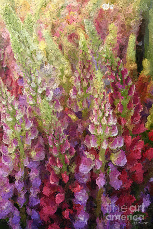 600x900 Flower Garden Painting By Linda Woods - Flower Garden Painting