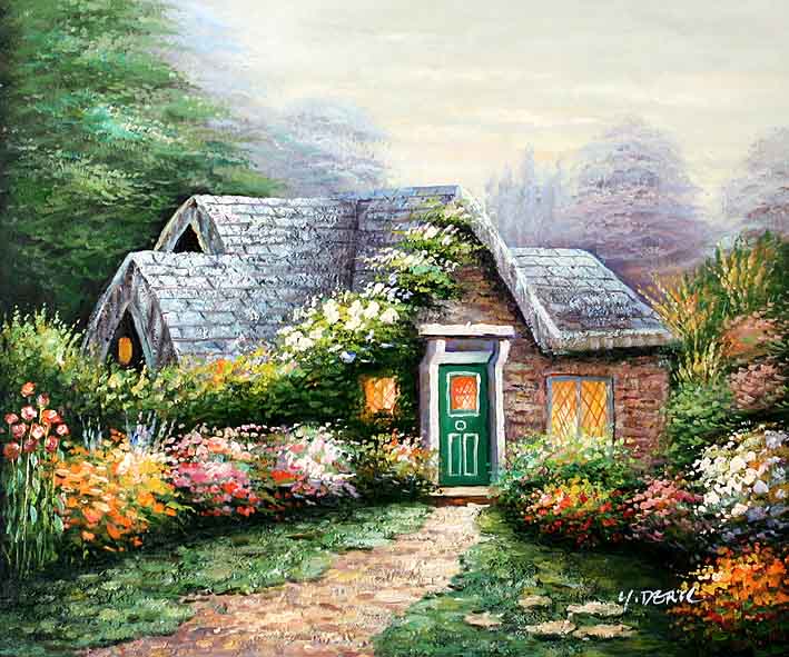 709x591 Wild Flower Garden,oil Paintings Online - Flower Garden Painting