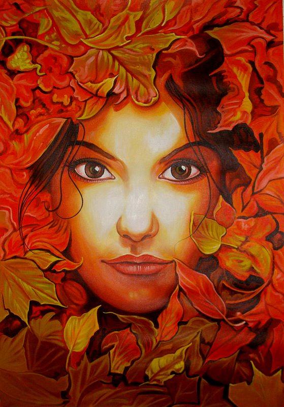 559x800 Flower Girl Painting By Neeraj Kumar - Flower Girl Painting