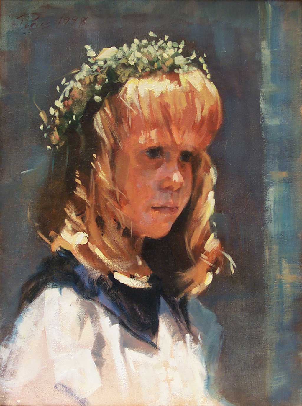 1024x1375 Patrick Saunders Fine Arts - Flower Girl Painting