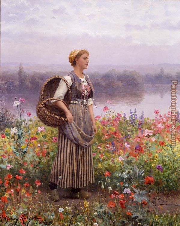 600x752 Daniel Ridgway Knight The Flower Girl Painting Anysize 50% Off - Flower Girl Painting