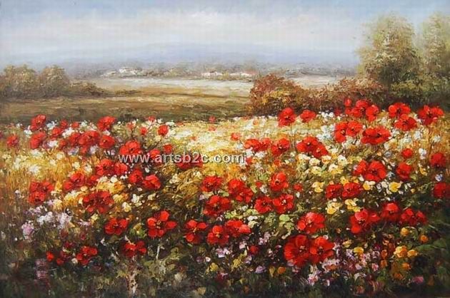 630x418 Flowers Landscape Paintings For Sale - Flower Landscape Painting