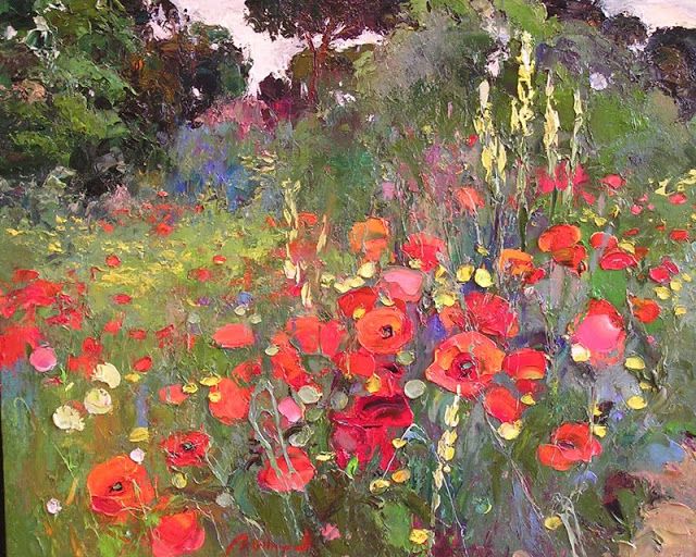 640x512 Landscape Painter Ramon Vilanova Spanish Artist ~ Artists And Art - Flower Landscape Painting