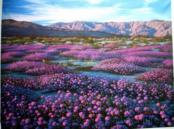 600x447 Photo To Painting, Landscape Painting - Flower Landscape Painting