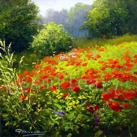 450x450 High Quality Handpainted French Landscape Oil Painting On Canvas - Flower Landscape Painting