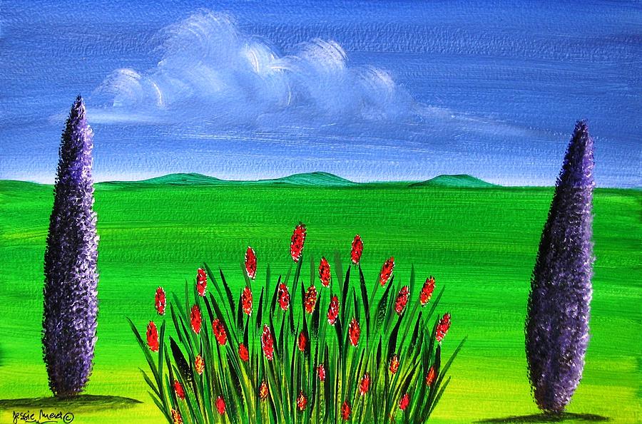 900x595 Flower Landscape 4353 Painting By Jessie Meier - Flower Landscape Painting
