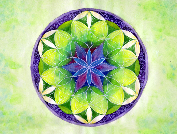 754x572 Flower Of Life By Tama Iris - Flower Of Life Painting