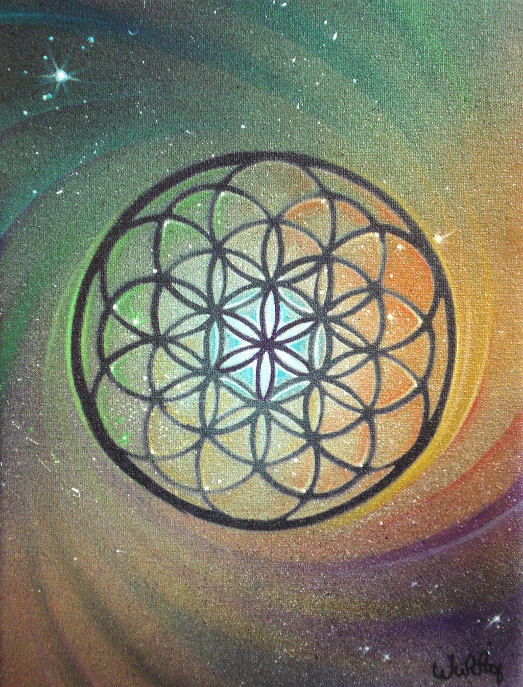 1024x1344 Flower Of Life By Wuzzymane - Flower Of Life Painting