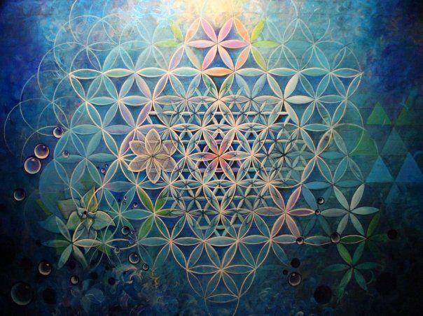 604x452 Pin By Amaya Evers On Sacred G Divine Feminine - Flower Of Life Painting