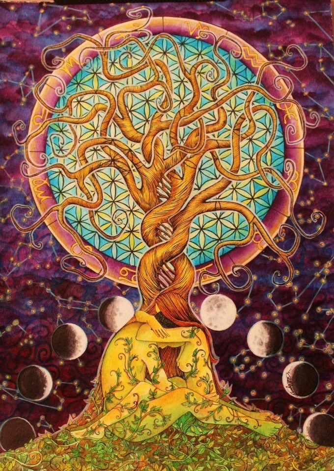 680x960 Vitruvian Man Flower Of Life - Flower Of Life Painting