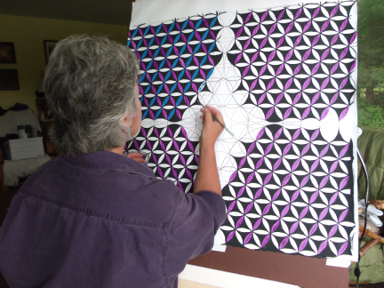 432x324 Flower Of Life Energy Paintings, Patterns And Honey Bees Debra - Flower Of Life Painting