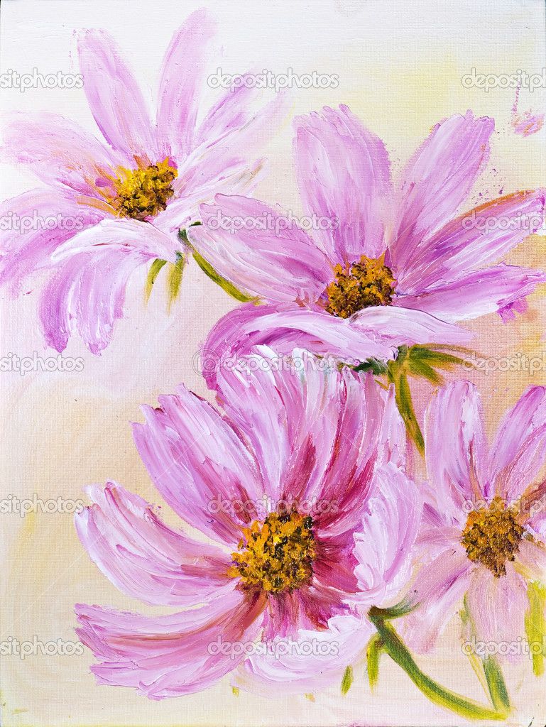 769x1024 Admirable Simple Flower Paintings On Canvas On Arts Design - Flower Painting