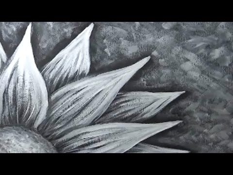 480x360 Painting A Flower With Black And White Gesso Or Acrylic Paint - Flower Painting Black And White