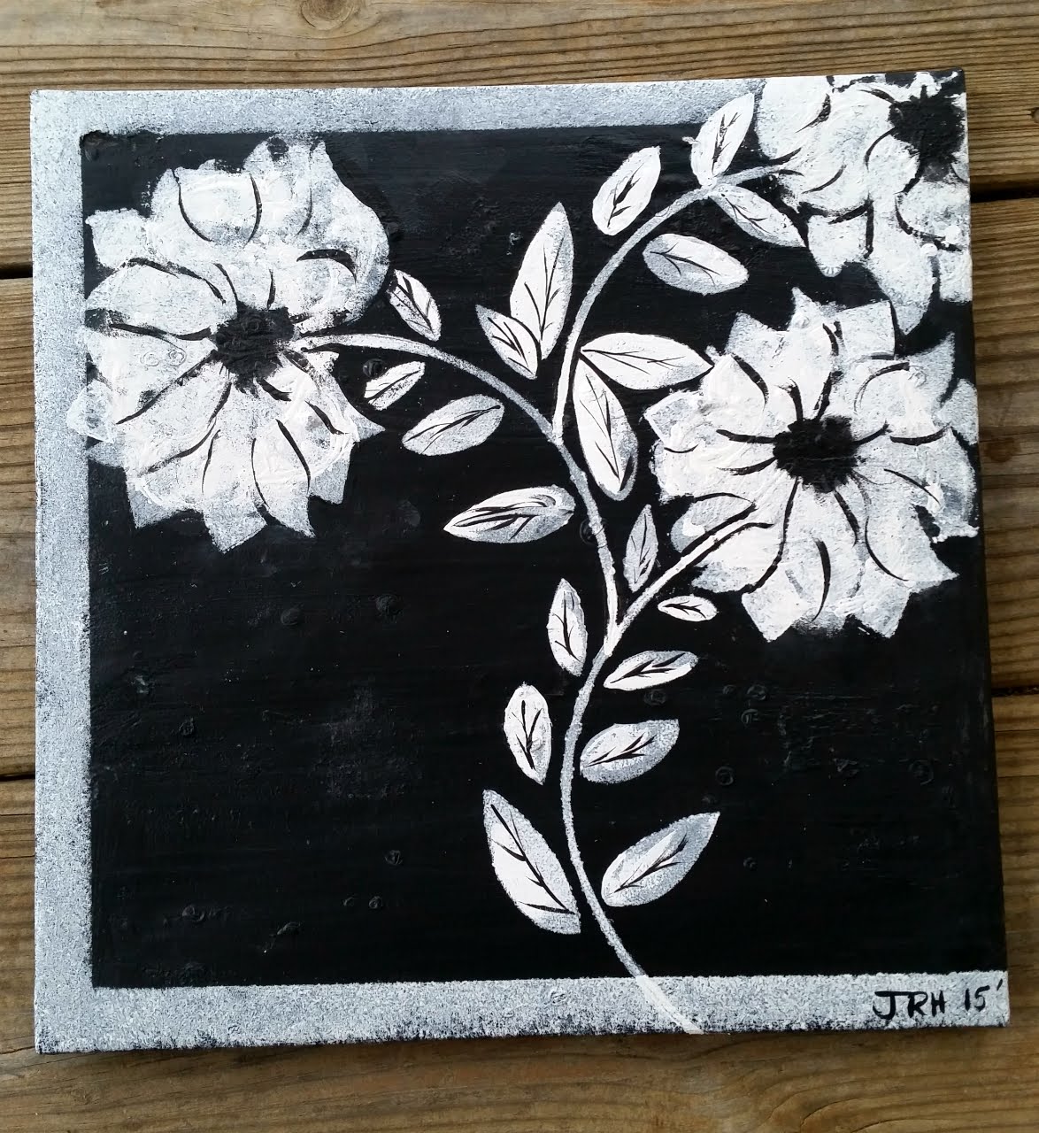 Flower Painting Black And White at PaintingValley.com | Explore