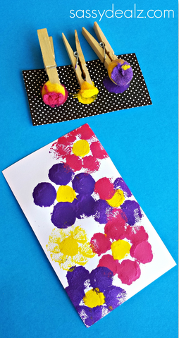 254x479 Flower Pom Pom Painting Craft For Kids - Flower Painting For Kids