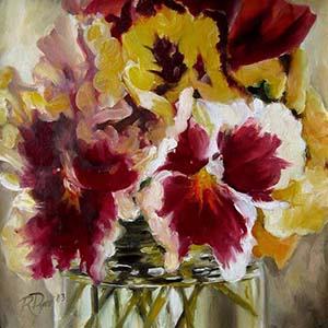 300x300 Floral Oil Painting Art Gallery - Flower Painting Gallery