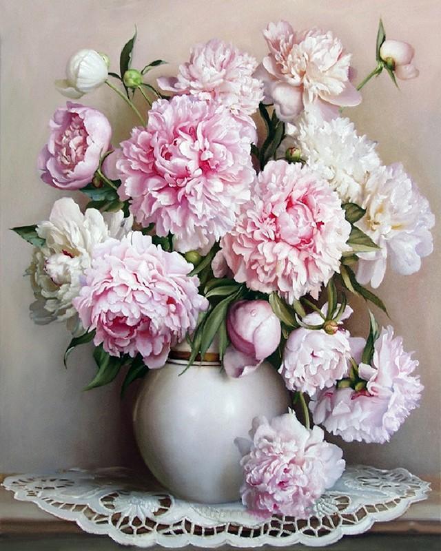 640x800 European Flowers - Flower Painting Images