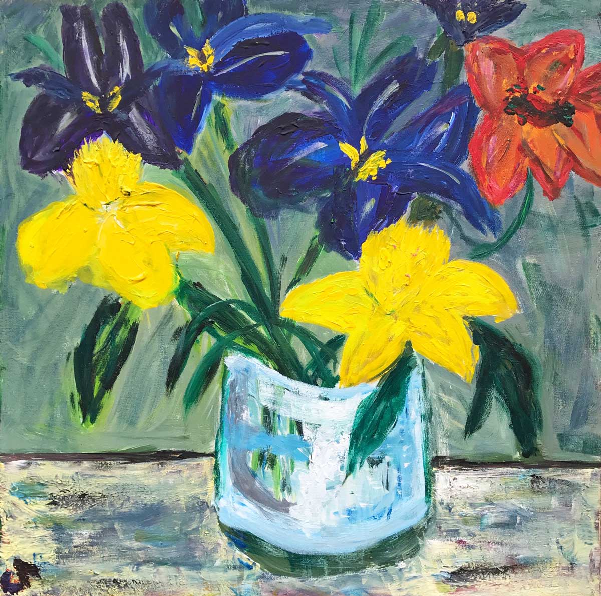 1200x1191 Art Adventures A Vase Of Flowers And Acrylic Paint Changed My - Flower Painting Images