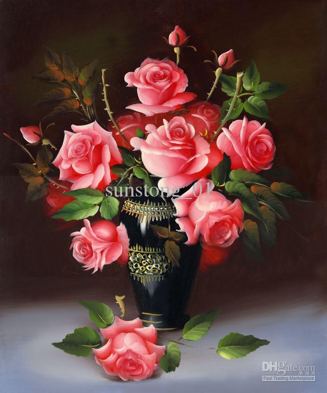 667x800 Classical Flower Painting Rose Painting Living Room Decoration - Flower Painting Images
