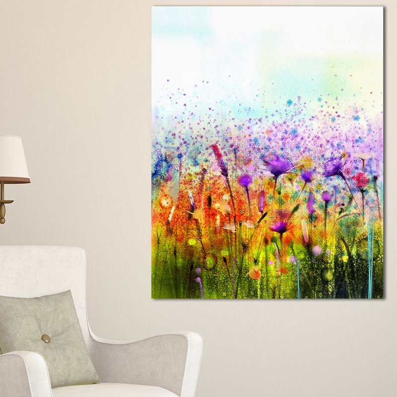 800x800 Designart Abstract Cosmos Of Colorful Flowers Large Flower - Flower Painting On Canvas