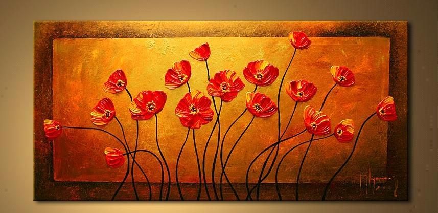 857x416 Discount Flower Painting On Canvas Fl 0071 Art - Flower Painting On Canvas