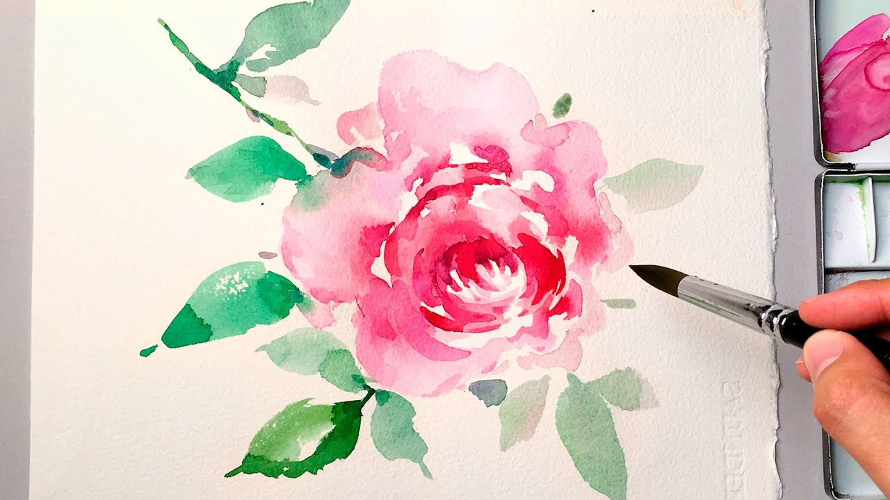 1280x720 Lvl4] Watercolor Flower Painting Wet On Wet Technique - Flower Painting Pics