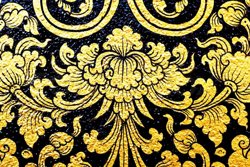 800x533 Flower Pattern In Traditional Thai Style Art Painting On Window - Flower Pattern Painting