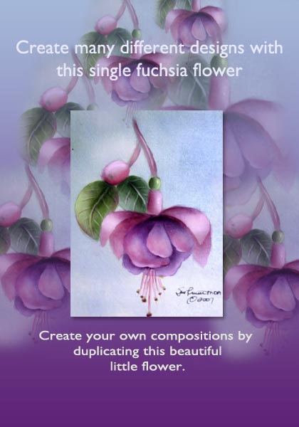 420x600 Painting Flowerspainting Patterns Fuchsia Flowers - Flower Pattern Painting