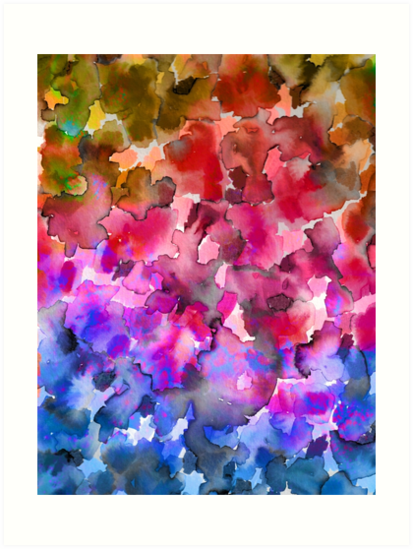 413x549 Color Me Floral 4 Whimsical Abstract Watercolor Painting Ombre - Flower Pattern Painting