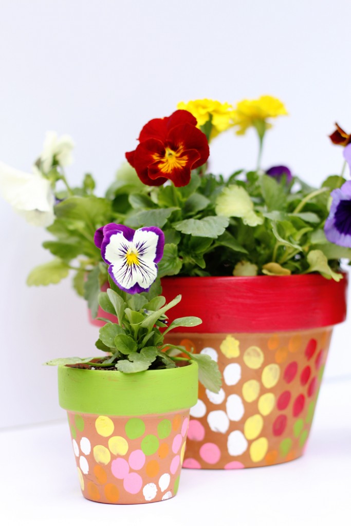 683x1024 Finger Painted Flower Pots - Flower Pot Painting