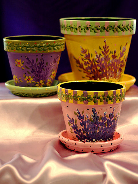 480x640 Hand Painted Flower Pot - Flower Pot Painting