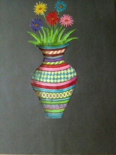 375x500 Antique Painting Amp Flower Pot Painting Manufacturer From Dombivli - Flower Pot Painting