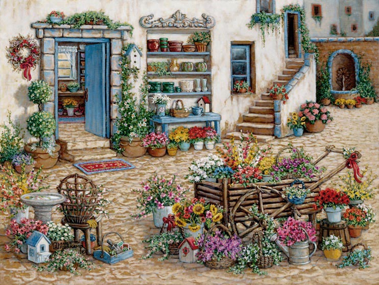 742x557 Janet Kruskamp's Paintings - Flower Shop Painting
