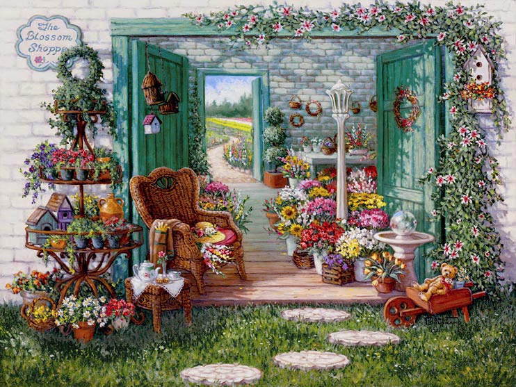 Flower Shop Painting at PaintingValley.com | Explore collection of ...