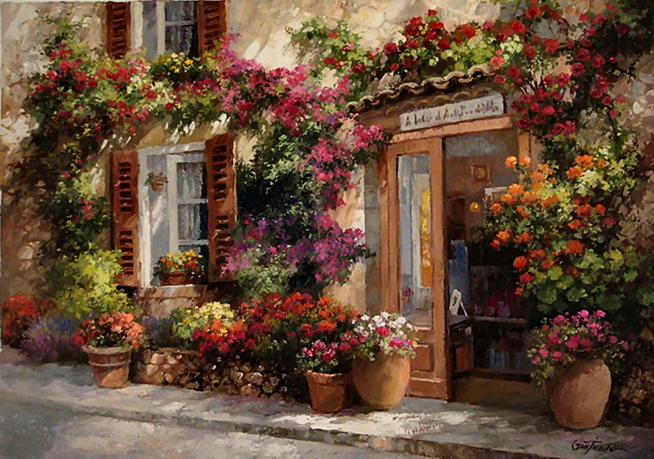 Flower Shop Painting at PaintingValley.com | Explore collection of ...