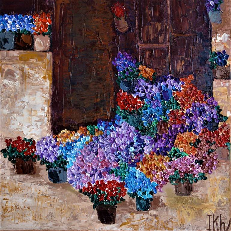 770x770 Saatchi Art Istanbul Series. Old Town Flower Shop, Oil Painting - Flower Shop Painting