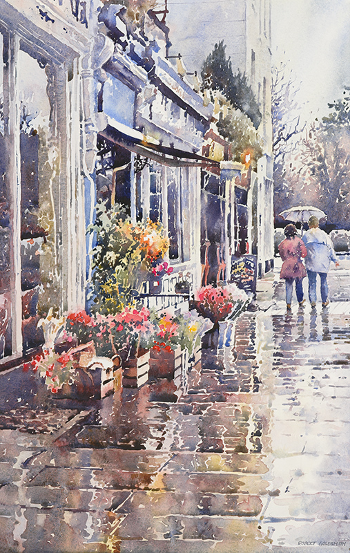 507x800 The Flower Shop Robert Goldsmith - Flower Shop Painting