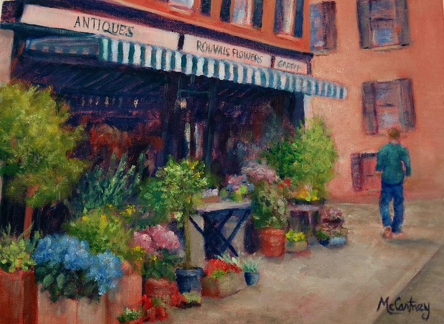 900x657 Beacon Hill Flower Shop Painting By Connie Mccartney - Flower Shop Painting
