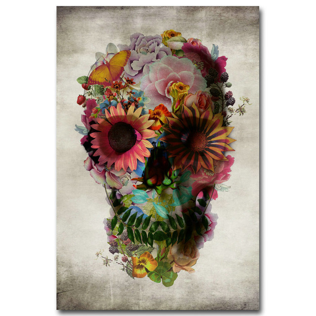 Flower Skull Painting at PaintingValley.com | Explore collection of ...