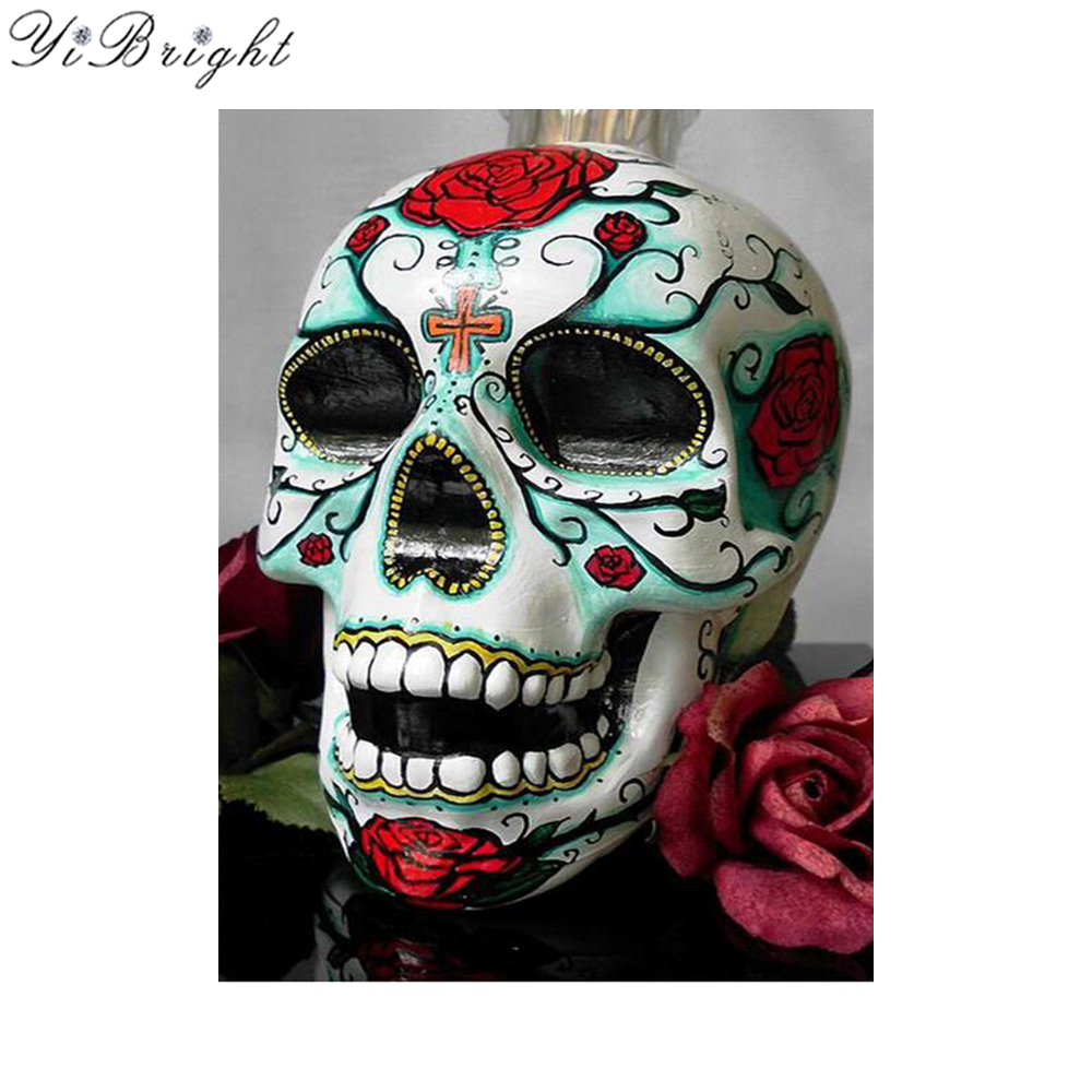 1000x1000 Full Squareround Drill 5d Diy Diamond Painting Flower Skull 3d - Flower Skull Painting