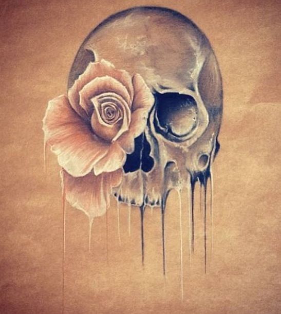 547x611 Pin By Lena Garcia On My Style! Tattoo, Tatting - Flower Skull Painting