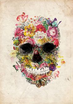 236x333 Pin By Maddy Mae On Trippy Tattoo, Sugar Skulls - Flower Skull Painting
