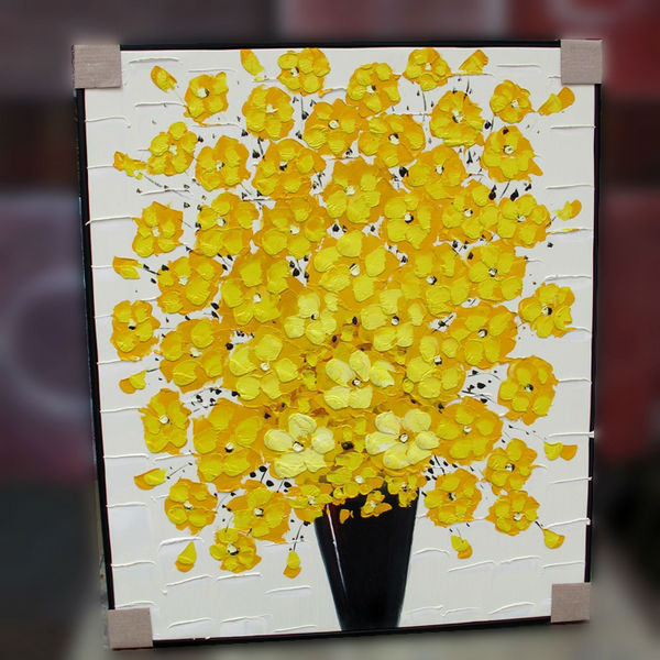 600x600 Simple Stretched Flower Vase Painting Designs - Flower Vase Painting