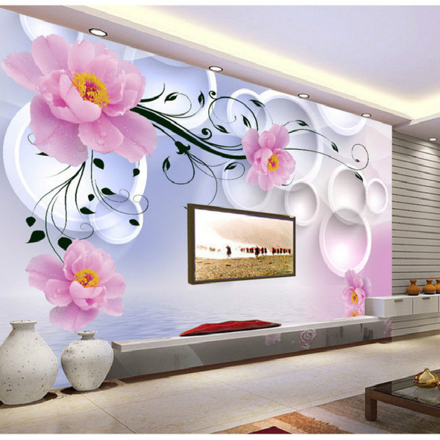640x640 Fantasy Flowers 3d Fashion Large Wall Mural Painting Living Room - Flower Wall Painting